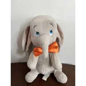 Disney Babies Dumbo Elephant Plush Disney Parks Stuffed Animal 10” With Ribbon